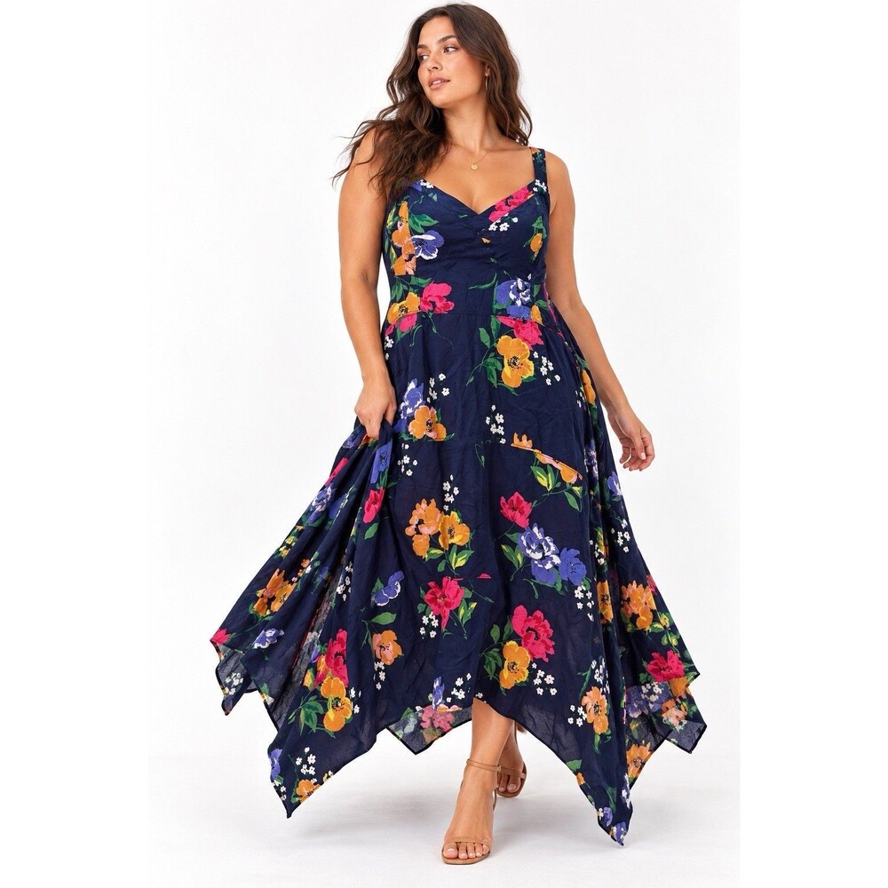 Anthropologie Maeve Vivienne Floral Handkerchief Maxi Dress Size 22W